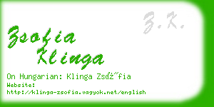 zsofia klinga business card